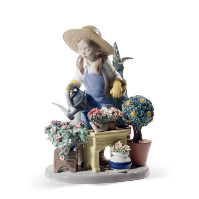 Lladro A Romp in the Garden Girl Figurine | Wayfair